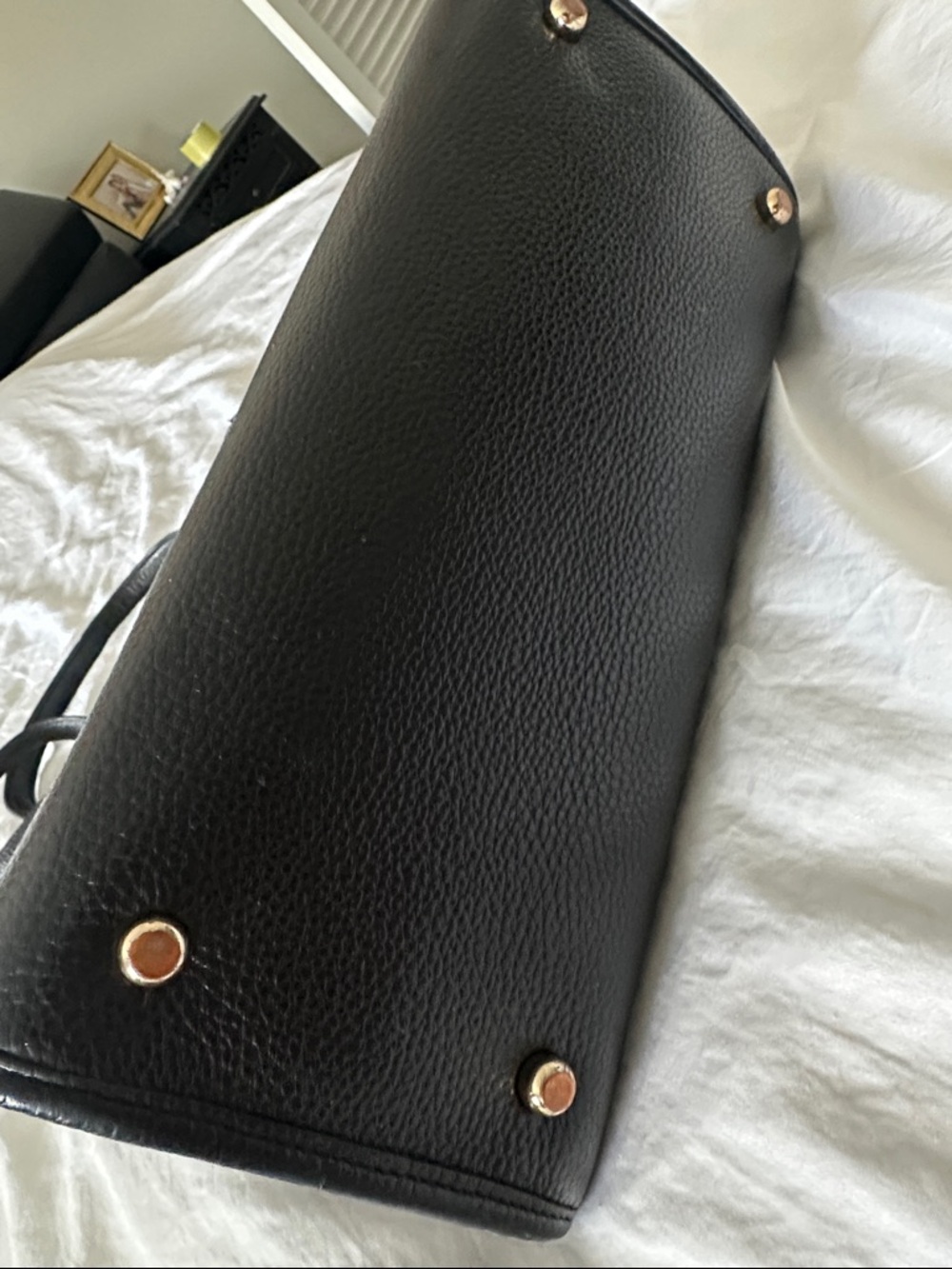Coach Black Pebbled Leather Tote with Circular Logo Medallion - Picture 5 of 8